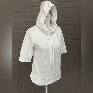 J. Crew White Short Sleeve Hoodie